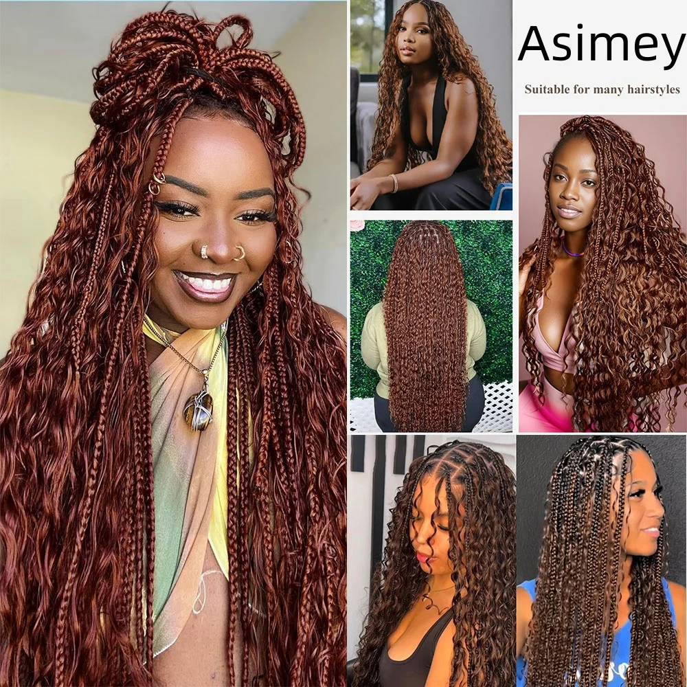 딥 웨이브 벌크 인간의 머리카락 땋기용 씨실 없음 인간의 머리카락 Boho Braids 브라질 버진 인간의 머리카락 확장 33 #