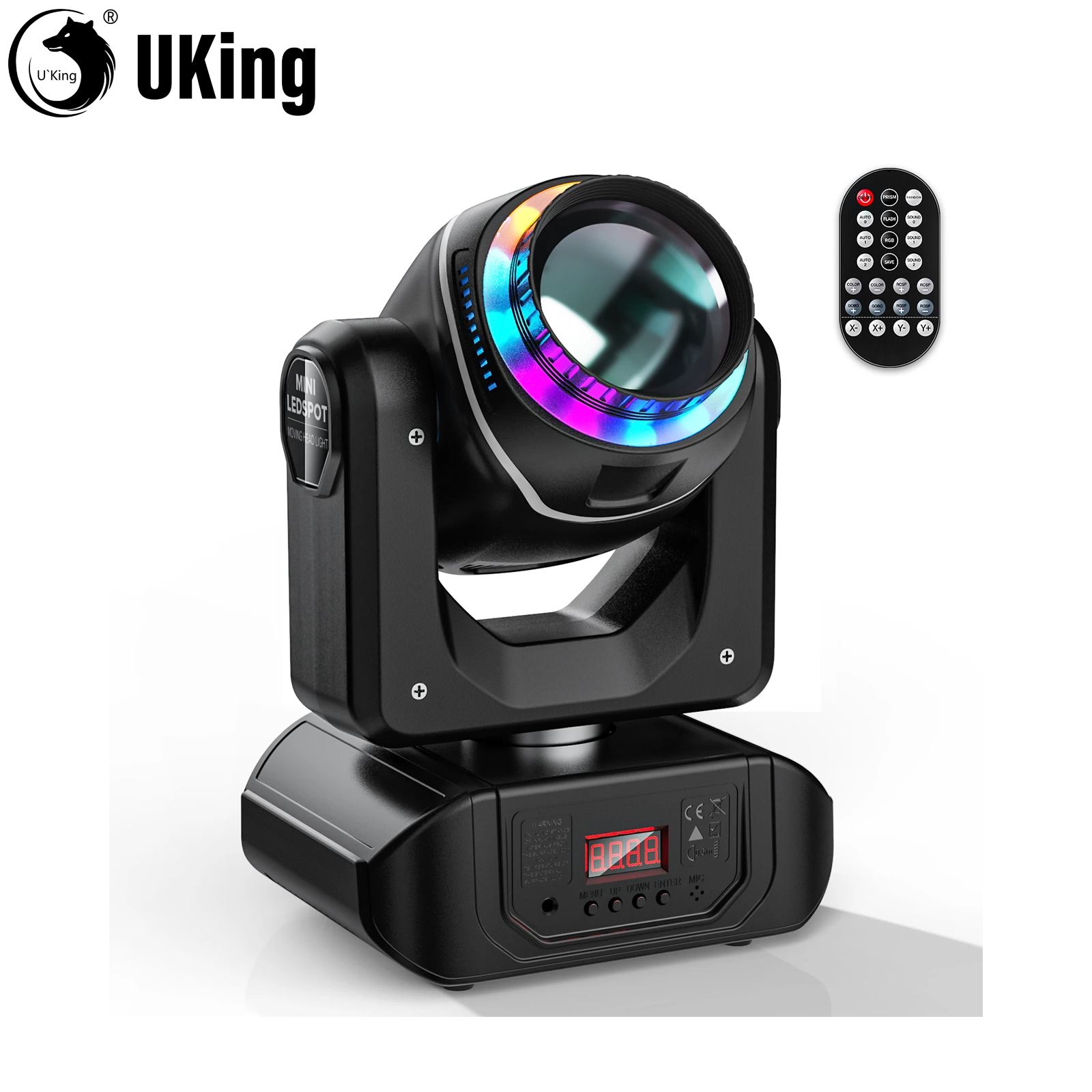 U'King 120W Moving Head Lights 10 Gobos 8 Cores LED Luz de Palco com Controle Remoto para Casamento Natal Aniversário DJ Discoteca KTV