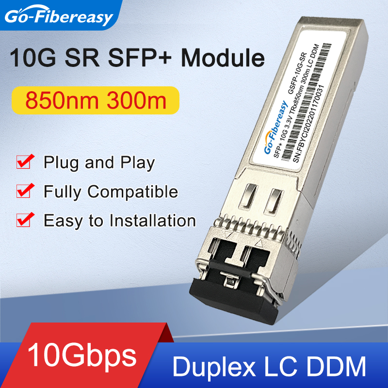 Módulo SFP de 10Gb multimodo 10GBASE-SR 850nm doble LC Compatible con Ubiquiti/Mikrotik/Cisco SFP-10G-SR transceptor de fibra óptica
