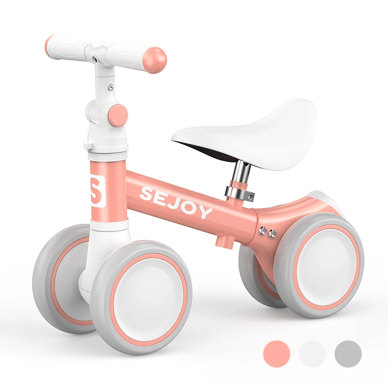 Baby Balance Bike 4 Wheels Bicycle without Pedals First Bike for Children from 1 to 2 Years old 12 to 24 months Outdoor Toy Car