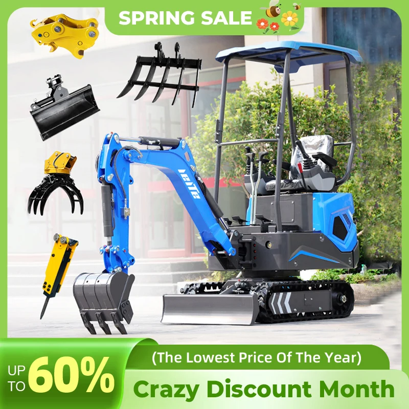 Miniexcavadora multifunción para huerto agrícola, miniexcavadora doméstica de 1,2 toneladas, excavadora pequeña de 1200 kg, precio personalizado