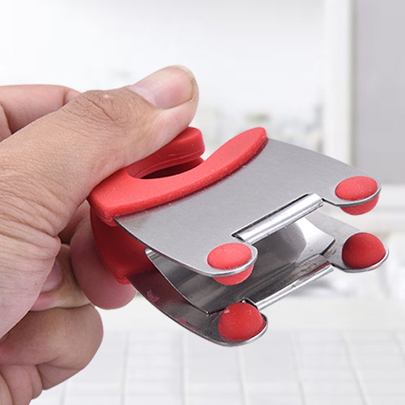 Zacisk na garnek/Uchwyt na garnek ze stali nierdzewnej do spoty na łyżkę silikonowy i antyopaskowy uchwyt łatwy do zacisku Stały zacisk Akcesoria kuchenne Narzędzia