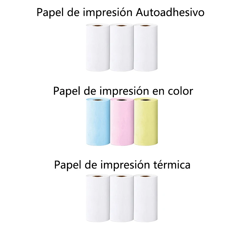 Mini impresora de papel térmico, etiqueta adhesiva colorida, papel autoadhesivo para foto inalámbrica Bluetooth, impresora sin tinta de 57mm