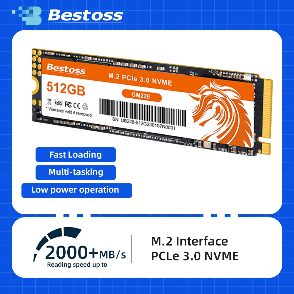 Bestoss M.2 NVMe PCIe 3.0 128 GB 256 GB 512 GB 1 TB interne Festplatte SSD für Laptop-Desktop