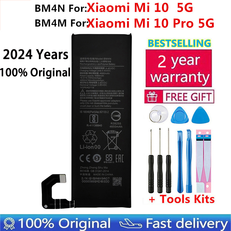 2024 Jahre 100 % Original-Ersatzakku BM4M BM4N für Xiaomi Mi 10 Pro 5G 10Pro Mi10 5G Bateria-Batterien Schneller Versand