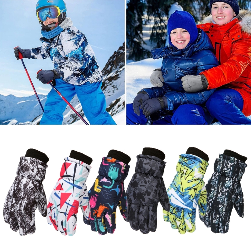 Novas crianças inverno luvas de neve quente meninos meninas esqui snowboard à prova de vento à prova dwindproof água engrossar manter quente luvas de inverno dropship