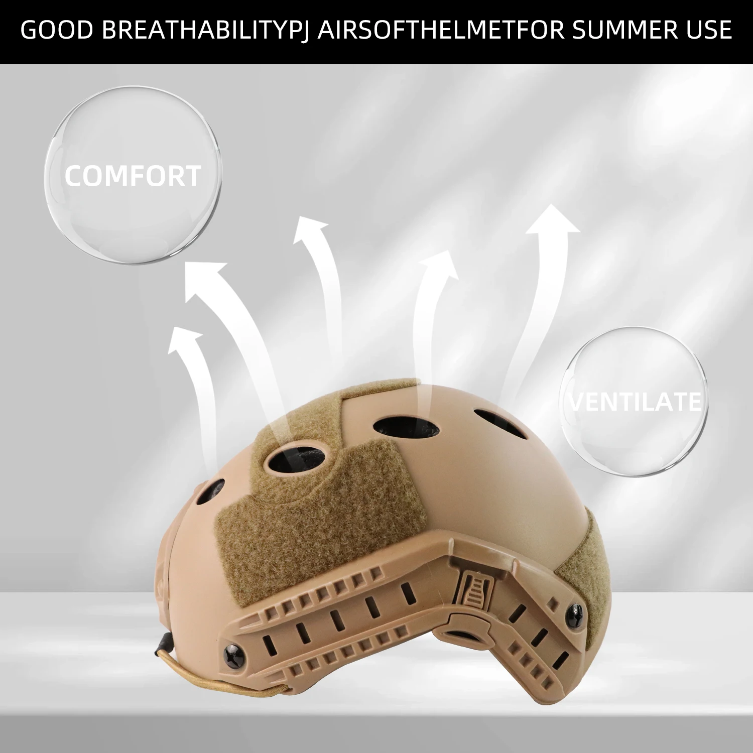 BOOIU ยุทธวิธี Fast PJ หมวกกันน็อก CS Airsoft HELMET เกมเพนท์บอลกีฬากลางแจ้งการล่าสัตว์การป้องกันส่วนบุคคลอุปกรณ์เสริม