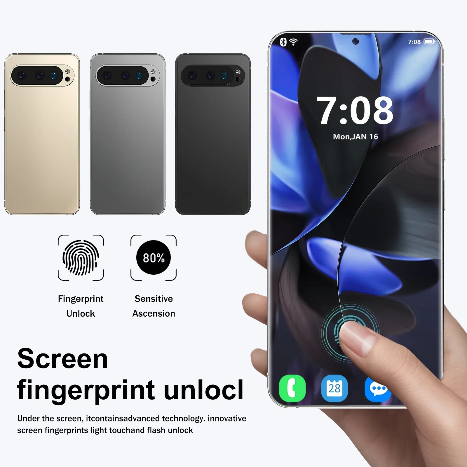 Pixel 9 Pro XL Smartphone, 7.3 ", 16GB + 1TB, Celular, 72 + 108MP, Dual SIM, 5G, Android 15, 8800mAh, Desbloqueado, Novo