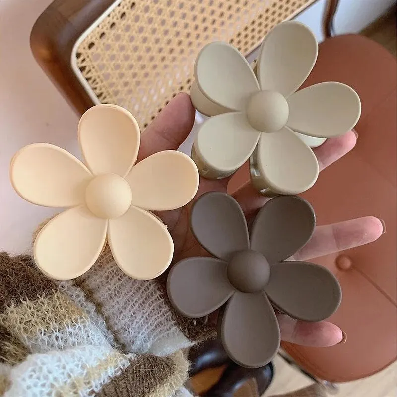 ファッション花の爪クリップ女性のための甘い女の子の髪の爪大きな花のヘアクランプ女性カニクリップヘアアクセサリー女性のための