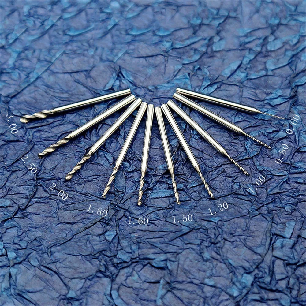 10pcs Precision Tungsten Steel Milling Cutter Set 0.5-3mm PCB End Mill CNC Corn Cutting Milling  For Circuit Board Sculpture