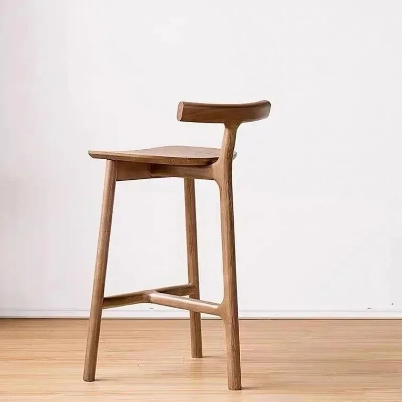 Sedie da bar di lusso di design in legno Sala da pranzo Bancone nordico vintage Sedie da bar per soggiorno Accento Taburete Alto Mobili per la casa