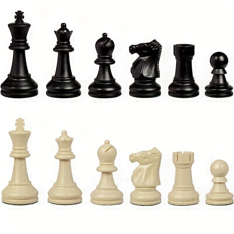 32 komplette Schachfiguren/Kunststoff, komplettes Schachspiel, König, Höhe 7,5 cm, nur Schachfiguren