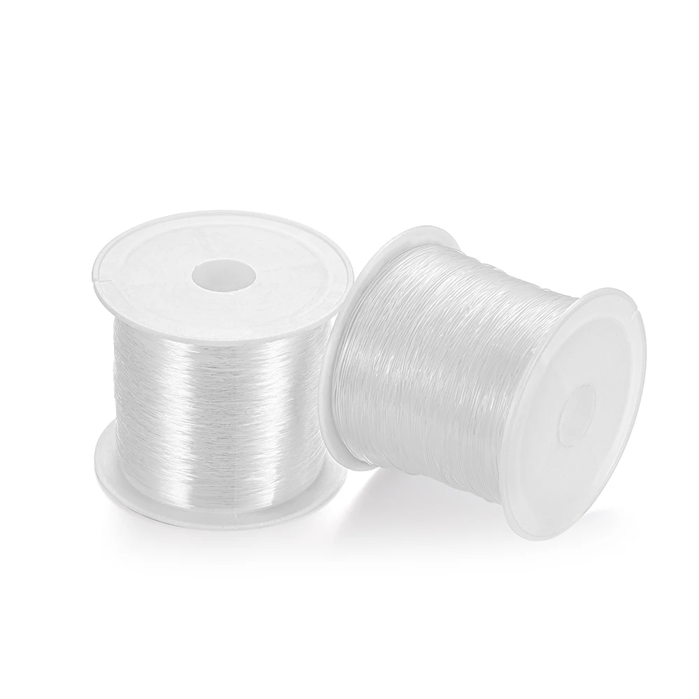 2 pçs cabo de corda de pulseira transparente para fazer jóias e fazer colar de pulseira, para linha de costura