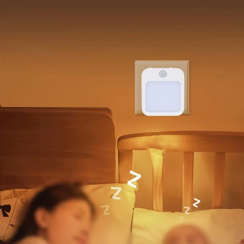 Xiaomi Mijia-luz nocturna con Sensor de movimiento y luz LED, lámparas con enchufe UE y EE. UU., lámpara nocturna inalámbrica de inducción para mesita de noche y dormitorio