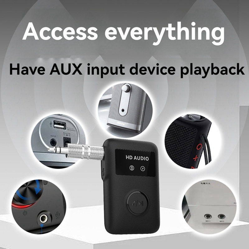 ELECT-BT5.3 Adaptor Penerima Audio Nirkabel Kompatibel dengan Bluetooth dengan Adaptor Nirkabel Musik Stereo Jack AUX 3.5Mm