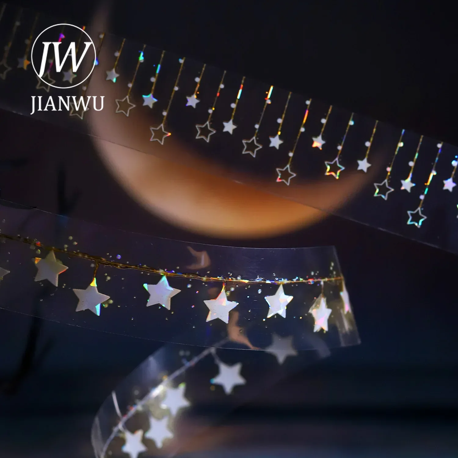 JIANWU 30mm * 200cm 스타 커튼 시리즈 빈티지 소재 콜라주 조경 애완 동물 테이프 크리 에이 티브 DIY 저널 편지지