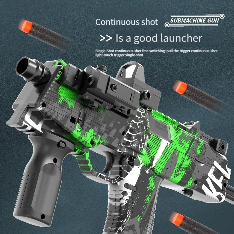 MP9 ปืนของเล่นโฟมไฟฟ้า Dart Blaster ปืน Bullet Submachine ปืนอัตโนมัติ Armas สําหรับผู้ใหญ่เด็กเกมกลางแจ้ง