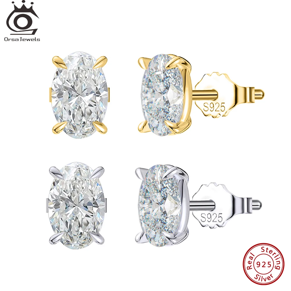 ORSA JEWELS Изысканные серьги с цирконием из стерлингового серебра 925 пробы для женщин, блестящие серьги премиум-класса с кубическим цирконием 8А, вечерние украшения LZE03