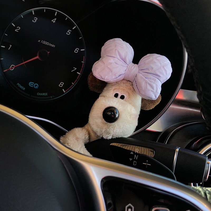Plush Puppy คลัทช์ตกแต่งรถ Wiper เลี้ยวสัญญาณสวิทช์เครื่องประดับ Kawaii Bowknot สุนัขรถ Wiper ตุ๊กตา Auto อุปกรณ์ตกแต่งภายใน
