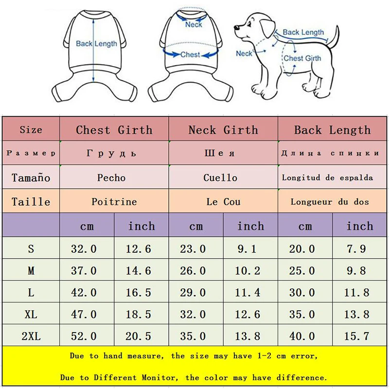 Mono de lana cálido para perros, pijamas para perros pequeños y medianos, ropa para gatos, ropa para Chihuahua Yorkie, abrigo Shih Tzu, trajes para caniche Pug