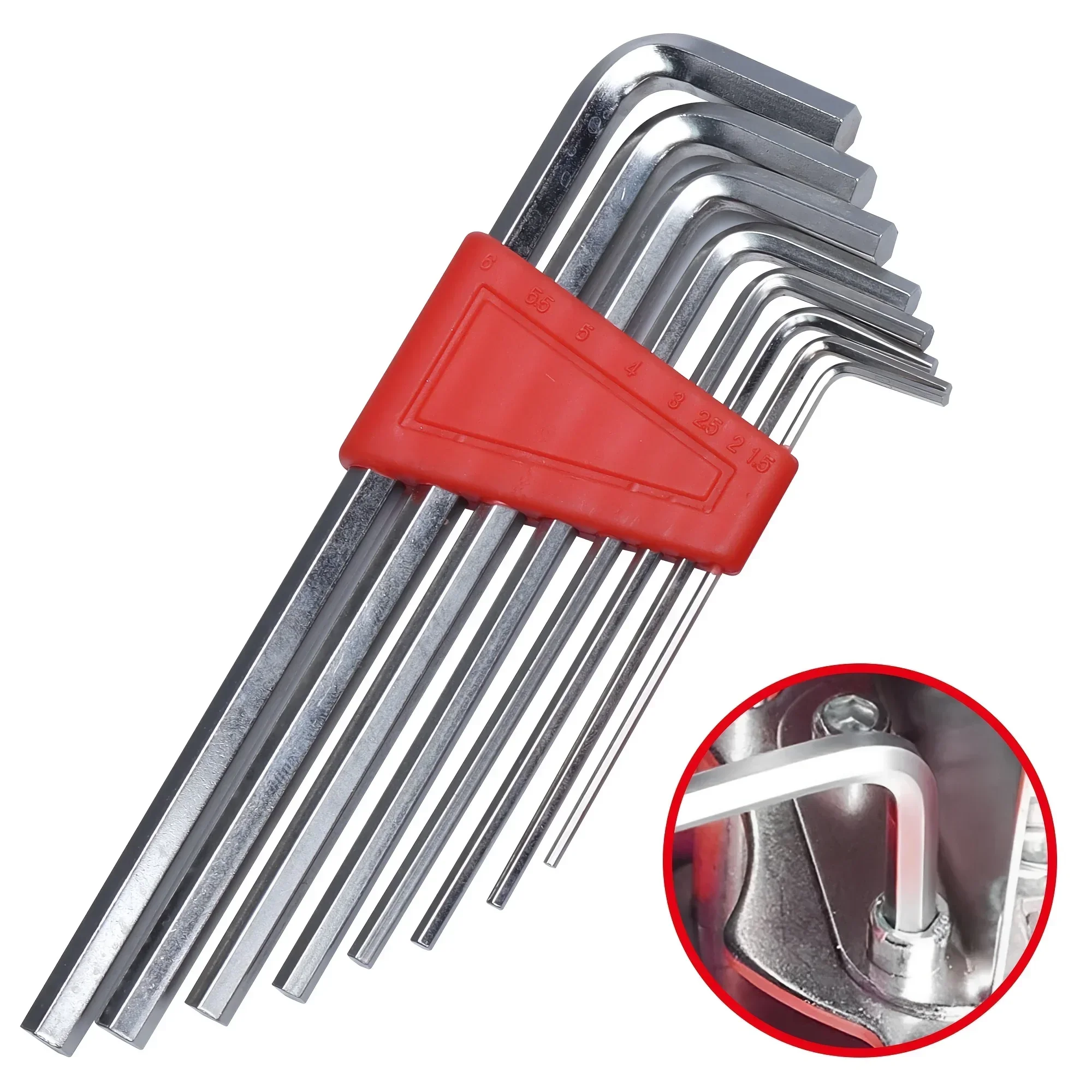 8 Uds llave Allen llave métrica llave en pulgadas llave L tamaño llave Allen juego de herramientas de brazo corto fácil de llevar en el bolsillo 2025