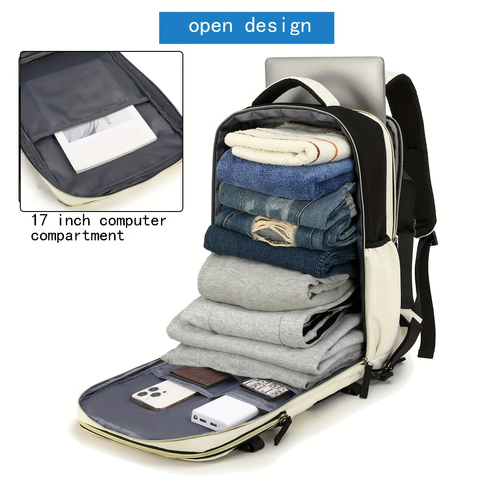 Men's Travel Backpack, Waterproof Computer Backpack, with Shoe Compartment, Computer Carry-on Backpack