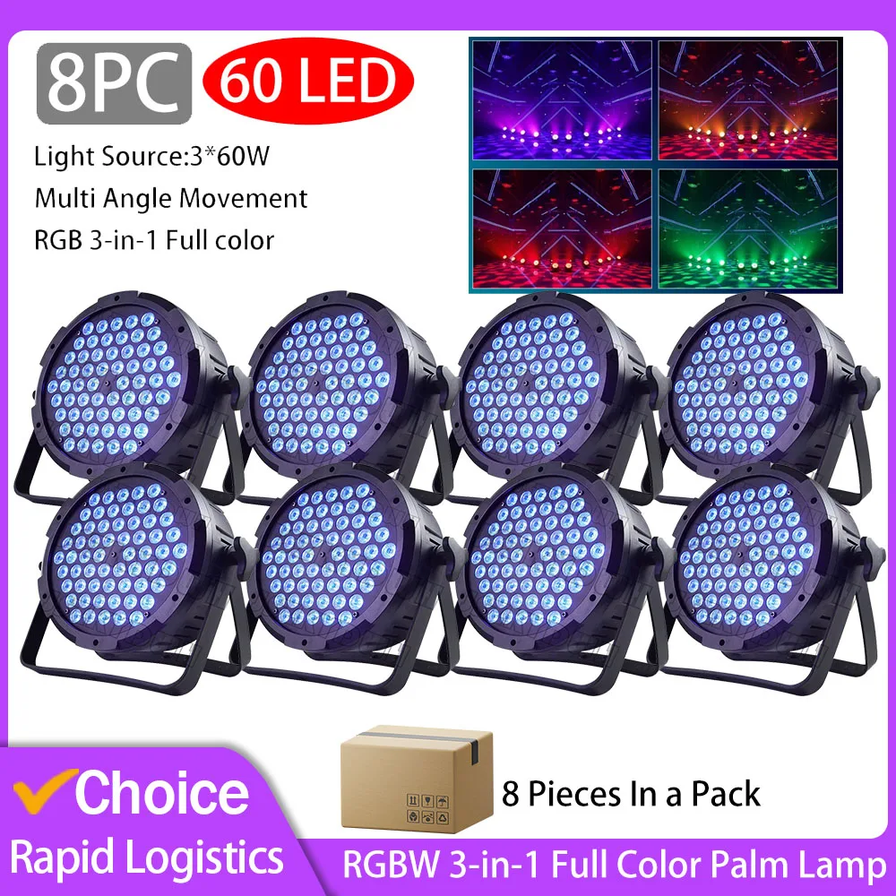 3w * 60 led rgb 3 em 1 luz par dmx 512 controle de som dj luzes de festa luzes de discoteca de casamento salão de baile clube lâmpada de palco de projeção