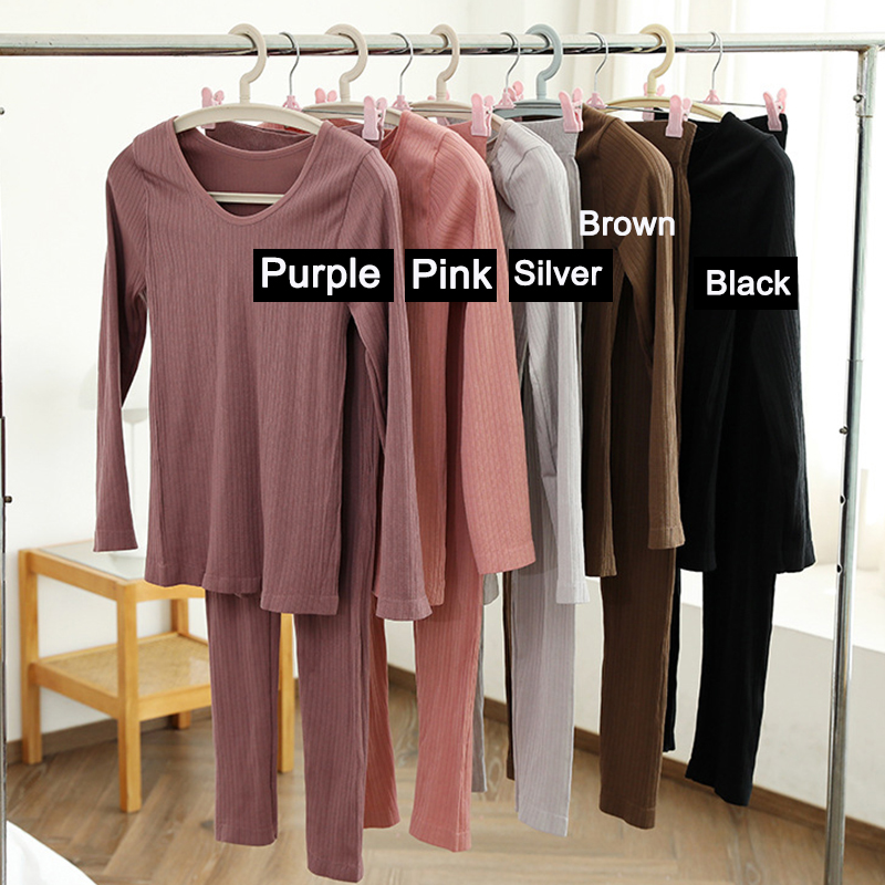 Warm thermisch ondergoed Sexy dames intimi Lange onderbroek Vrouwenvormige sets Vrouwelijke middenkraag Thermische vormgevende kleding