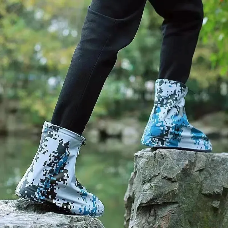 Cubierta para zapatos lluvia impermeable calidad zapatos gruesos protectores Botas de lluvia PVC antideslizante cubierta de zapato lluvioso adultos niños zapatos a prueba de agua