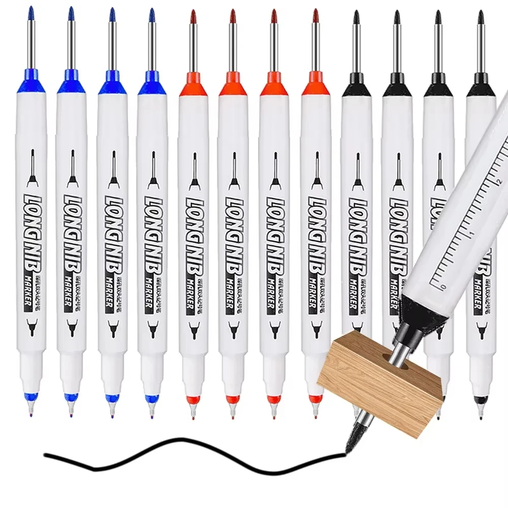20mm ponta dupla buraco profundo cabeça longa marcadores para caneta de metal à prova dwaterproof água banheiro carpintaria decoração multi-purpose