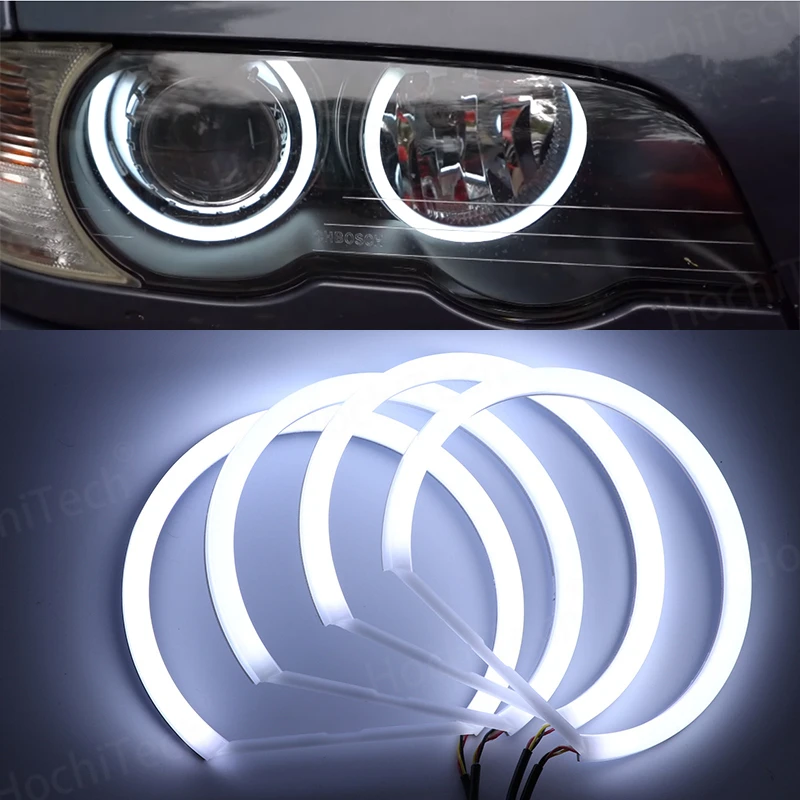 White Halo Anjo Demônio Olhos Kit, Farol LED, Luz para BMW Série 3 E46 Sedan Touring Wagon Coupe Compact 1998-2005