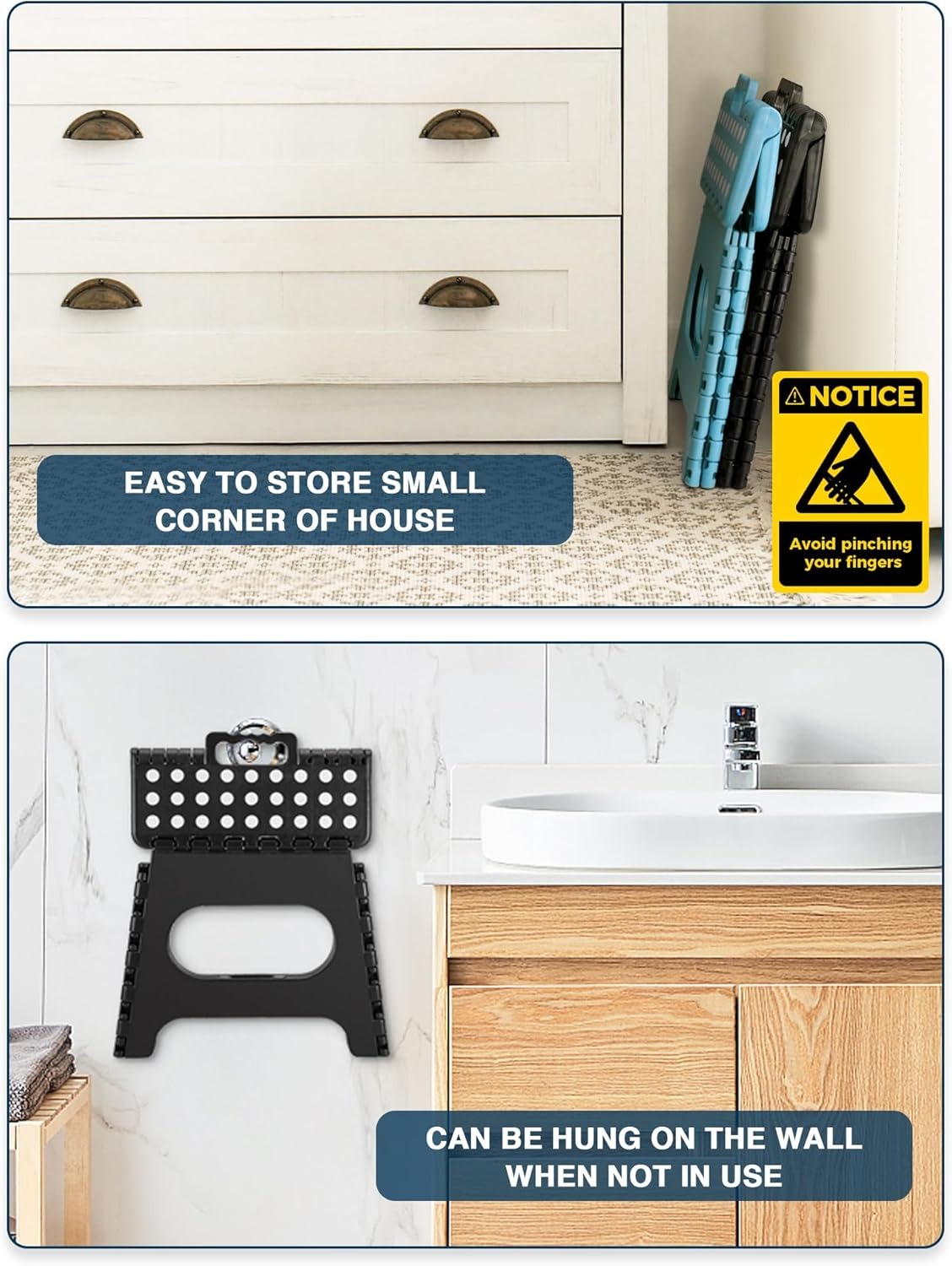 Taburete plegable para niños – Taburete plegable para niños (negro)