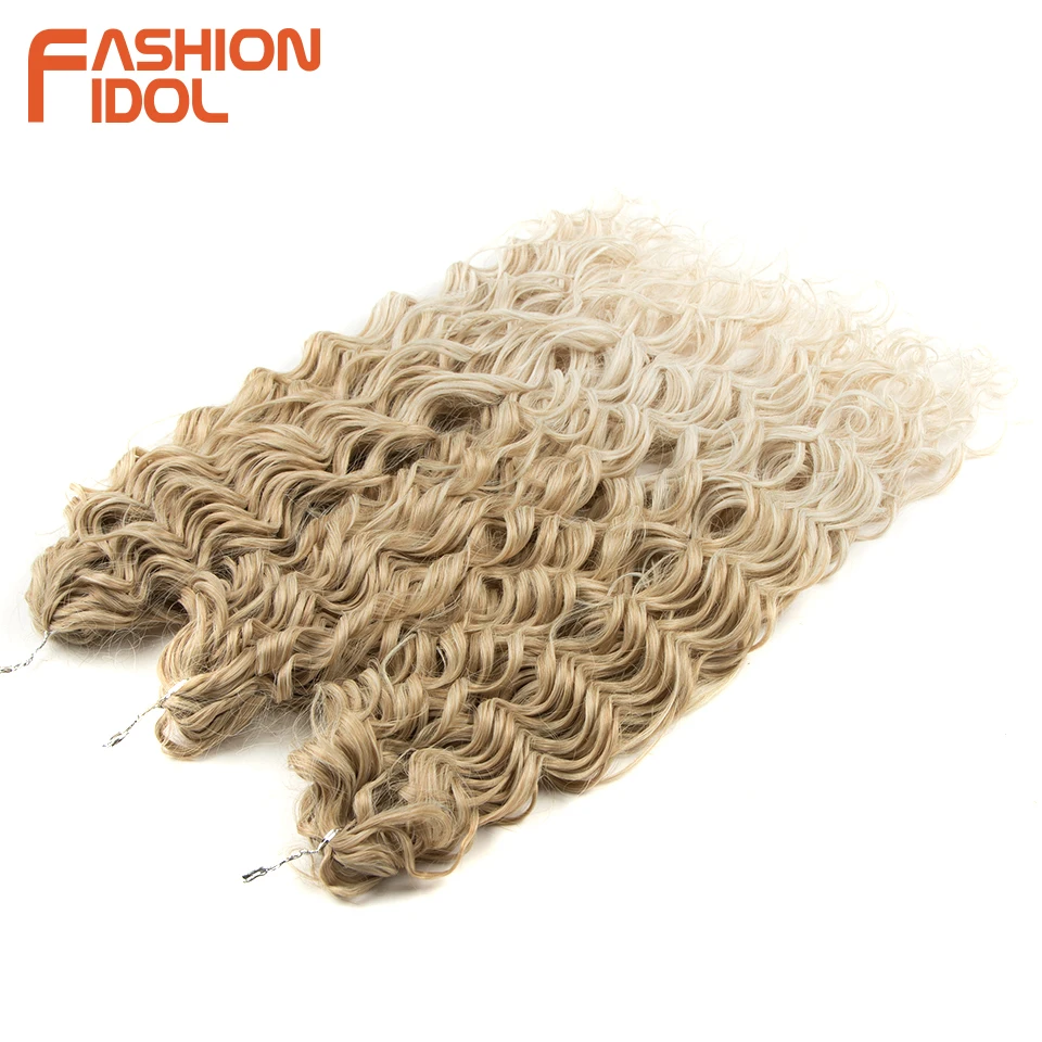 MODE IDOL Tiefe Welle Twist Häkeln Haar Synthetische Afro Lockige Häkeln Zöpfe Ombre Orange Flechten Haar Extensions Für Frauen