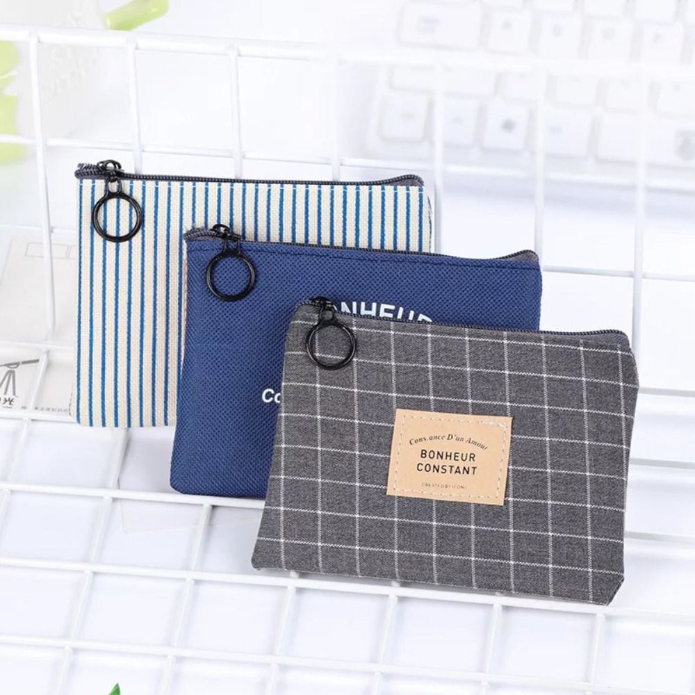 Bolsa de monedas de lona duradera, Mini bolsa de cosméticos, bolsa de almacenamiento de servilletas sanitarias, mujeres y niñas