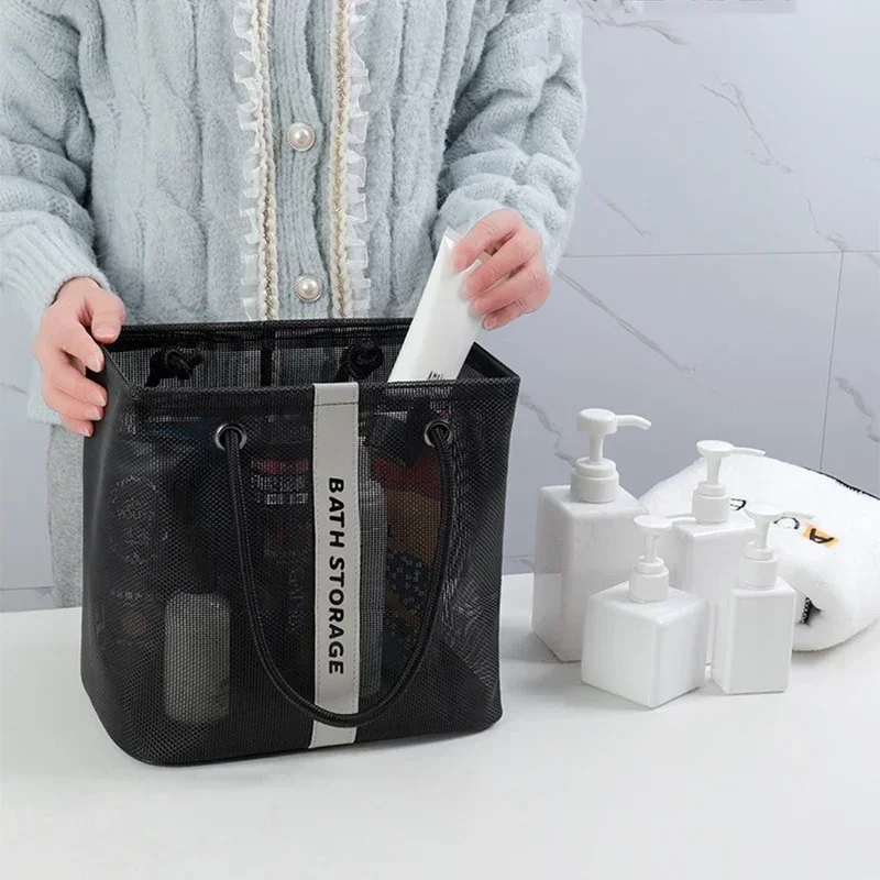 Bolsa de cosméticos de gran capacidad, bolso de viaje portátil, bolsa de maquillaje de ducha transparente para baño, organizador de artículos de tocador Unisex