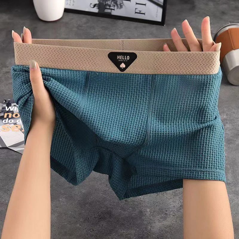 1 stücke männer Boxer Shorts Eis Seide Unterwäsche Plus Größe Unterhose Atmungs Sexy Dünne Höschen klimatisierten Dessous Großhandel
