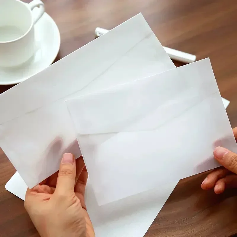 10pcs/set Translucent Envelopes Frosted Small Fresh Invitation Card Cover for Party Wedding Writing Paper Letter Pads Envelope