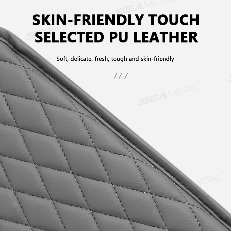 SEAMETAL-PU Couro Car Braço Resto Almofada, Anti Scratch Braço Proteção Capa, Center Console Box Protector com Bolso De Armazenamento