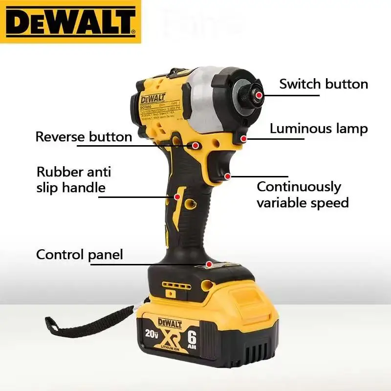 2025 DeWalt DCF850 20V Lithium-ion Battery Brushless Cordless Drill, High Torque Tool No battery