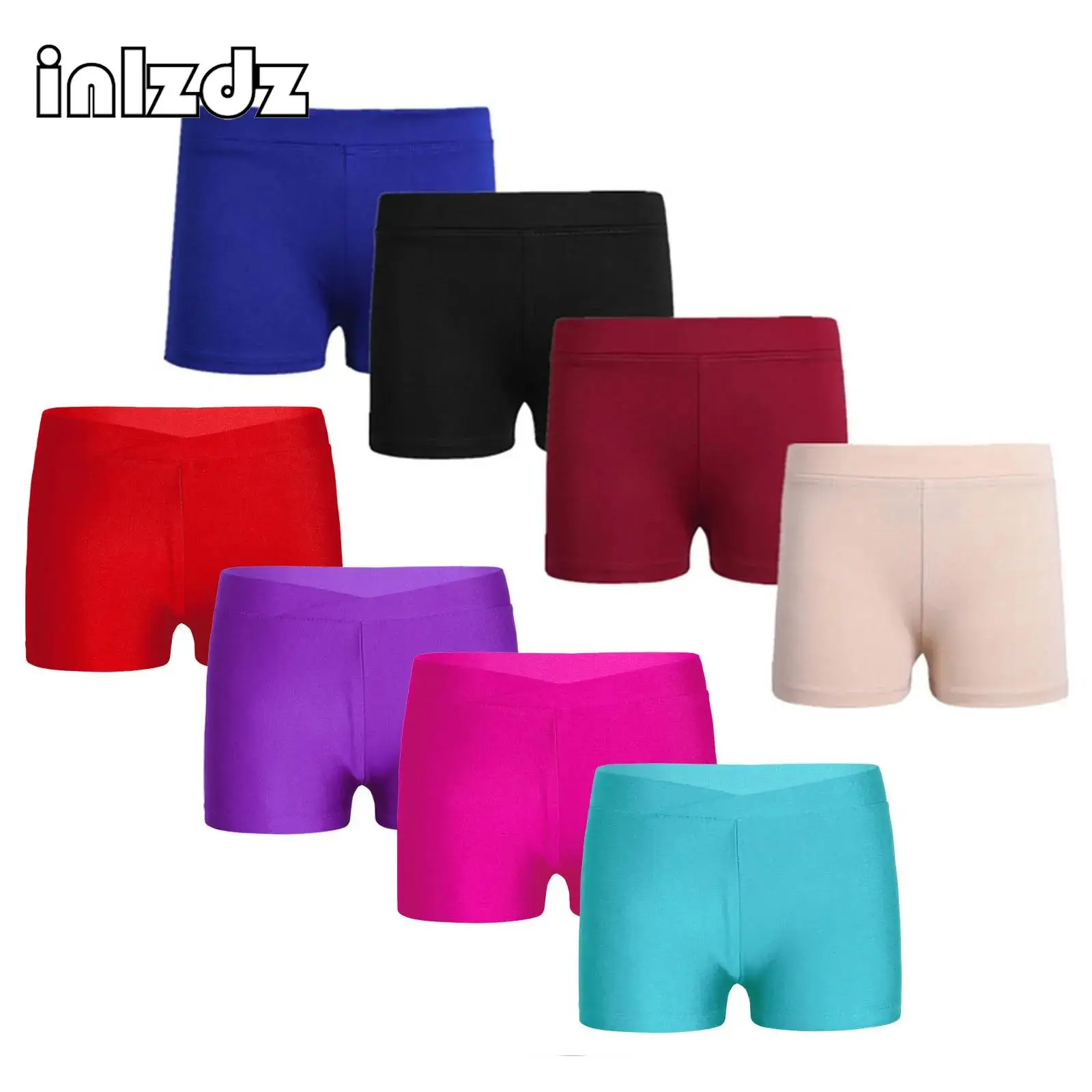 Dziecięce dziewczęce rozciągliwe spodenki sportowe legginsy chłopięcy krój Slim Fit gimnastyka taniec baletowy spodenki Booty trening Fitness upadki dół