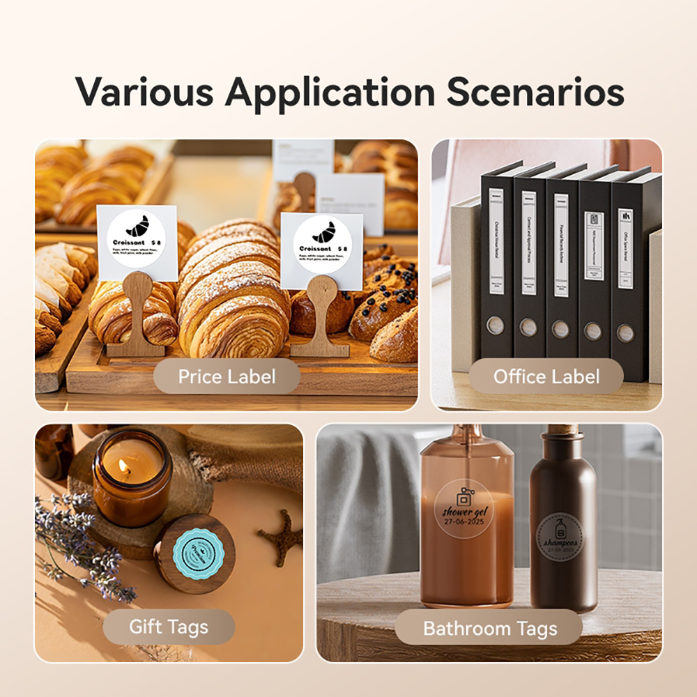 NIIMBOT B21/B1 Przenośna Drukarka Termiczna 1500mAh Bezprzewodowa Drukarka Etykiet z Samoprzylepnymi Etykietami do Kodów Kreskowych Odzieży Biżuterii