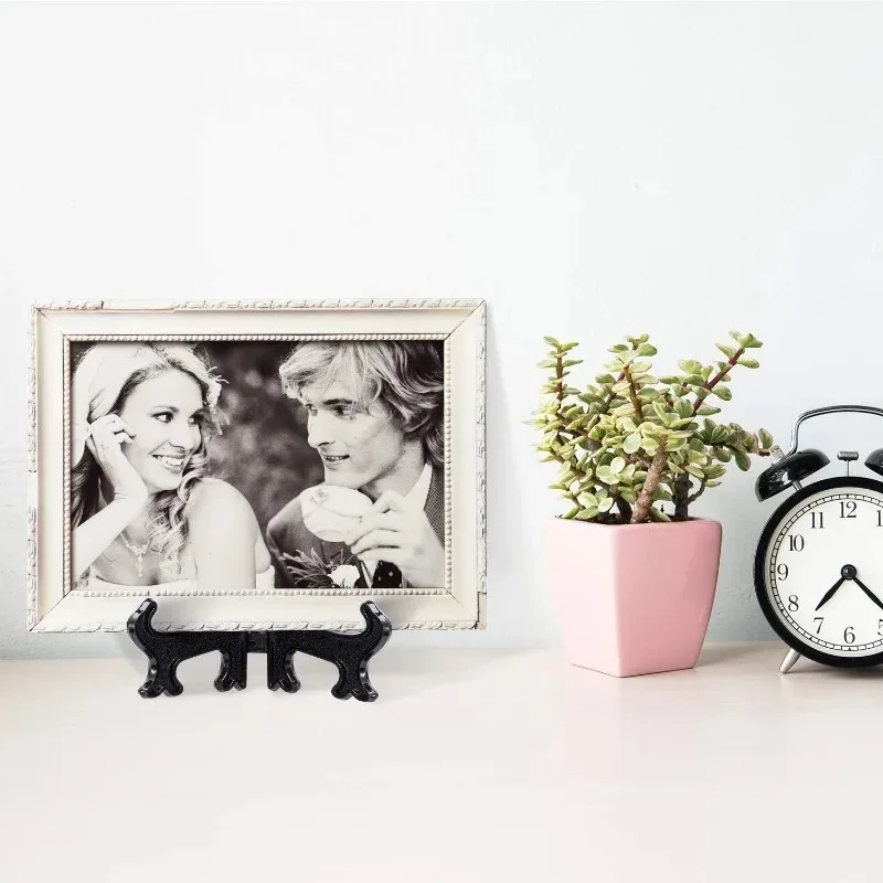 20x Portable Dish Display Stand Foldable Plastic Display Stand Photo Frame Stand Plate Saucer Pottery Display Home Storage Rack