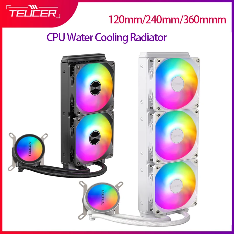TEUCER 120/240/360 мм RGB кулер для воды процессора «все в одном» радиатор с жидкостным охлаждением процессора с водяным охлаждением для X99 2011 1700 1200 115X AM5