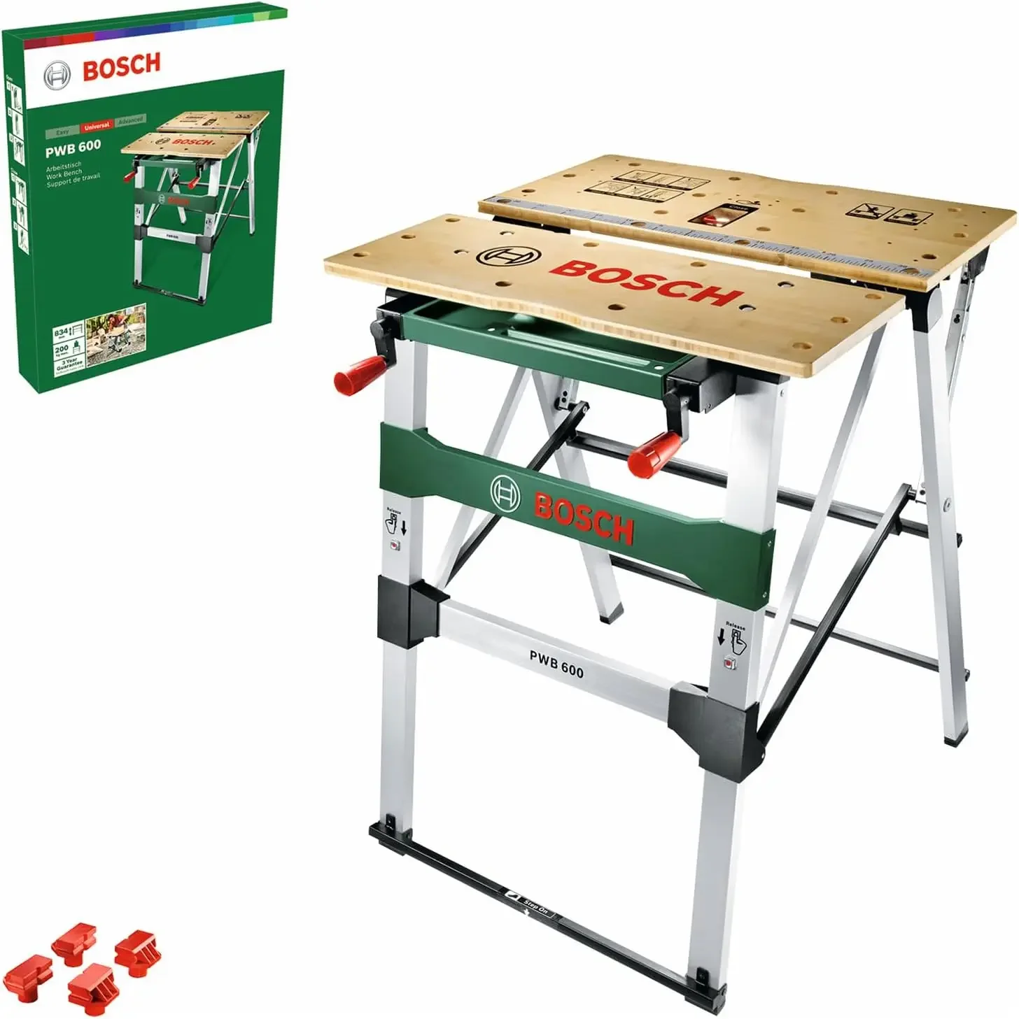 Bosch Arbeitstisch PWB600 (4 Spannbacken, Karton, max. Tragfähigkeit: 200kg)