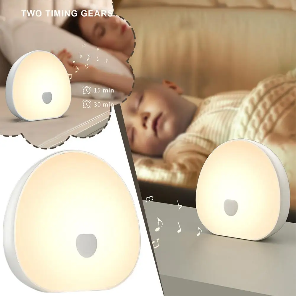 Máquina de ruído branco para dormir rgb, 2 com som calmante, recarregável, luz noturna led relaxante, áudio e lâmpada de sono para bebês