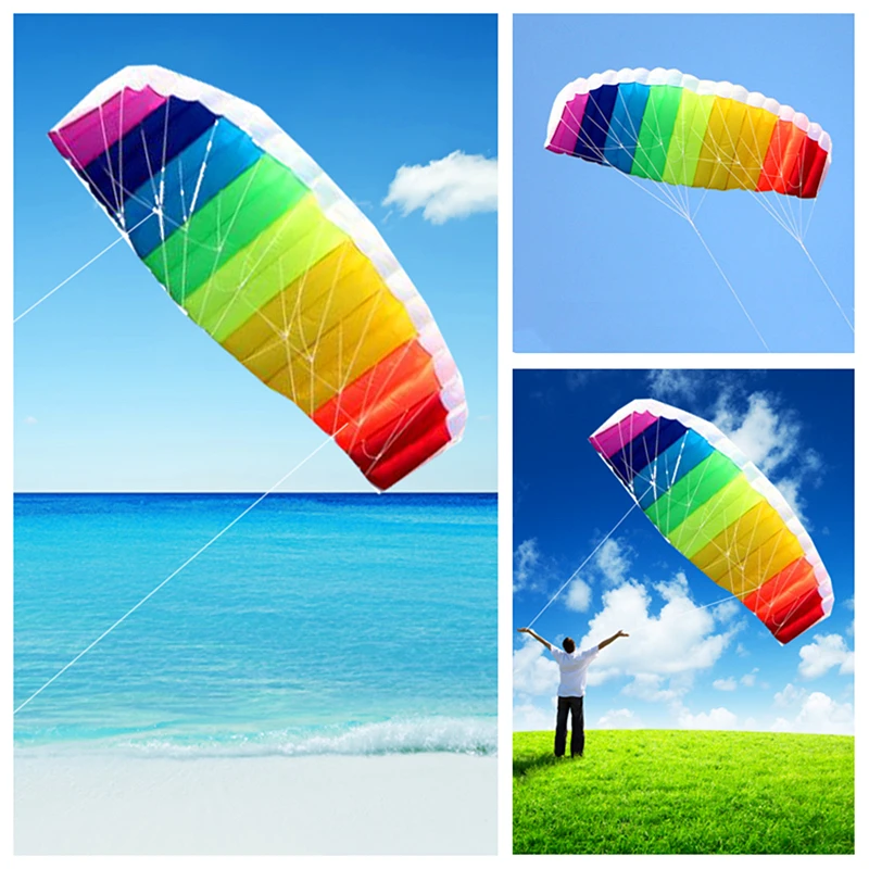 Envío Gratis, 270cm, doble línea, grandes pipas Parafoil, mosca, deportes, playa, acrobacias, pipa de surf, juguetes de calle, enrollador de pipa profesional