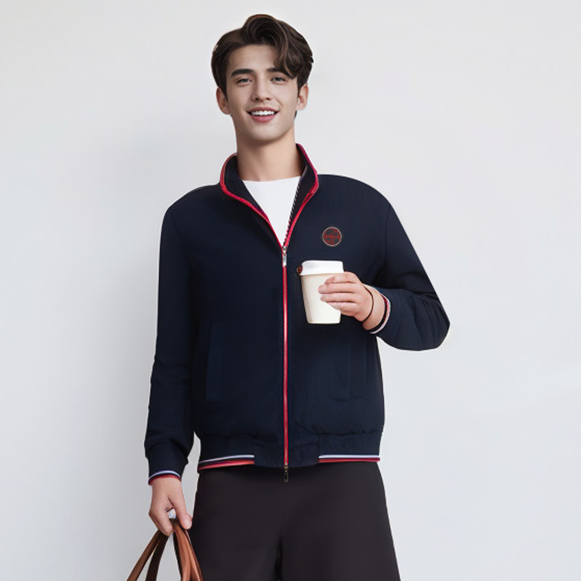 เสื้อแจ็คเก็ตผู้ชายใหม่ซิปออกแบบแจ็คเก็ตเบสบอลกระเป๋าเสื้อลําลองแฟชั่นผู้ชายเสื้อ Outwear ฤดูใบไม้ร่วงฤดูหนาวหลวมแจ็คเก็ต