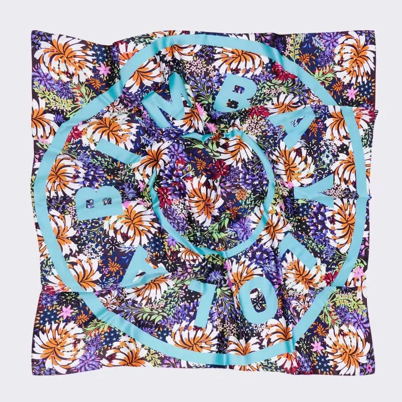 Lenço ande Estampado Manna 00cm X 00cm Multi-Estilo Moda Coreana Fibra de Poliéster Acório F com Padrão Floral
