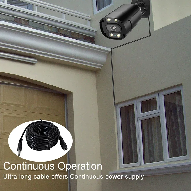 Uvusee cctv 10 metros 5m 15m 20 metros 2.1x5.5mm dc 12v cabo de extensão de alimentação para câmeras de segurança de áudio câmera ip dvr autônomo