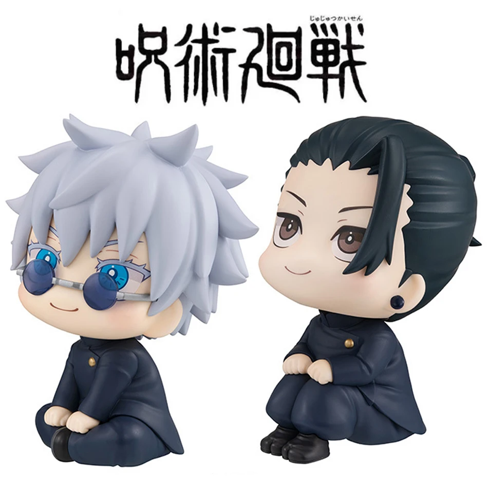 Anime bonito fushiguro toji jujutsu kaisen figura gojo satoru figura de ação q versão boneca geto suguru estátua 10cm pvc modelo brinquedos